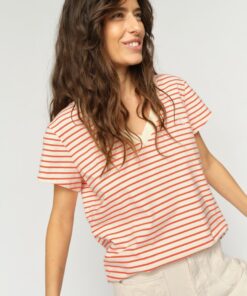 Mos Mosh MMKala Stripe Tee Spicy Orange
