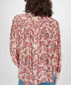 Grace & Mila Floral Printed Blouse Vezia Peach