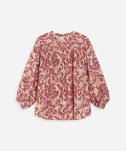 Grace & Mila Floral Printed Blouse Vezia Peach