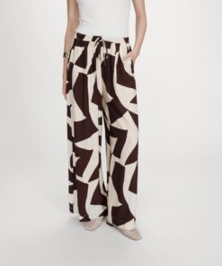 Grace & Mila Wide Leg Printed Pants Veni Chocolat