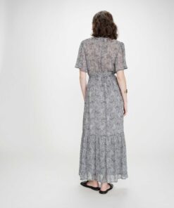 Grace & Mila Long Paisley Print Dress Venelle Sky