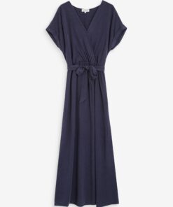 Grace & Mila Long Wrap Dress Pollen Marine
