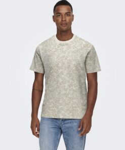 Only & Sons ONSPerry Life Leaf Tee Silver Lining