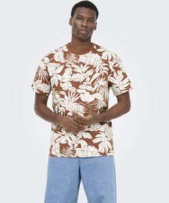 Only & Sons ONSPerry Life Leaf Tee Brown Out