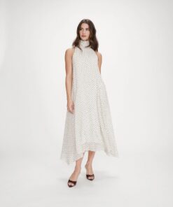 Grace & Mila Long Polka Dot Dress Valoria Ivoire