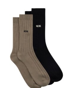 Wood Wood Men WWDakota 2 Pack Sock Seneca Rock Black