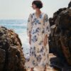 Part Two AlyaPW Dress Blue Shadow Flower Print