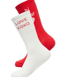 Comma, Pack of 2 Socks With Lettering Red