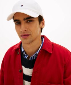 Tommy Hilfiger Flag Embroidery Baseball Cap Optic White