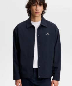 J. Lindeberg Dex Coach Overshirt Navy