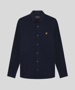 Lyle & Scott Cotton Oxford Jersey Shirt Dark Navy