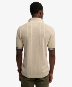 Superdry Knitted Texture S/S Polo Oatmeal Beige