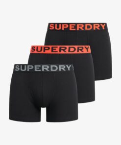 Superdry Boxer Triple Pack Black Orange