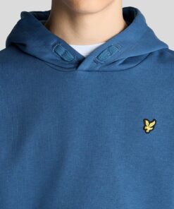 Lyle & Scott Junior Loopback Cotton Hoodie Dark Cornflower