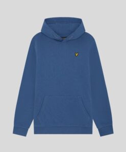 Lyle & Scott Junior Loopback Cotton Hoodie Dark Cornflower