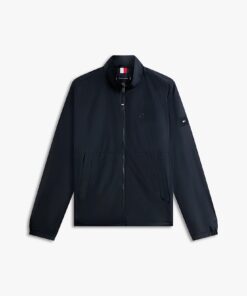 Tommy Hilfiger Water Resistant Tonal Logo Zip Jacket Navy Blue