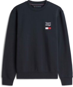 Tommy Hilfiger Embro Flag Sweatshirt Desert Sky