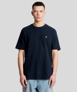 Lyle & Scott Textured Jacquard T-Shirt Dark Navy