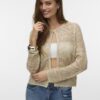 Vero Moda VMLeilani Flower O-Neck Cardigan Cement