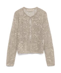 Vero Moda VMLeilani Flower O-Neck Cardigan Cement
