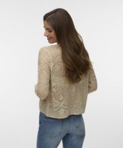 Vero Moda VMLeilani Flower O-Neck Cardigan Cement