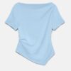 Vero Moda VMMille Boatneck Short Top Blue Ice Water