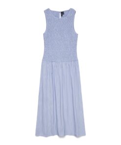 Vero Moda VMLeya 7/8 Stripe Smock Dress Brunnera Blue