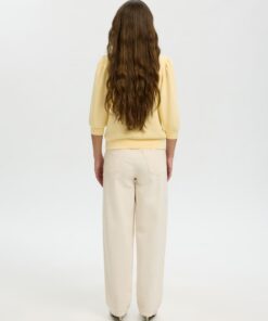 Selected Homme SLWTenny 3/4 Sweat Top Italian Straw
