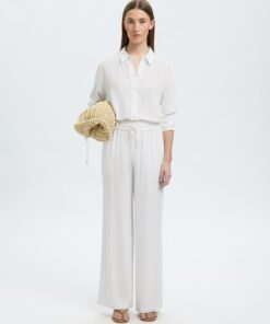 Selected Femme SLWViva Gulia Long Sun Pant Snow White
