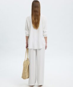 Selected Femme SLWViva Gulia Long Sun Pant Snow White
