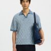 Selected Homme SLHMilas Knit Relaxed Color Open Polo Blue Mirage