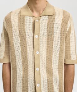 Selected Homme SLHShane Open Struc Polo Cardigan Birch