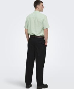 Only & Sons ONSCaiden Life Solid Linen Bleng Shirt Quiet Green