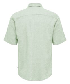 Only & Sons ONSCaiden Life Solid Linen Bleng Shirt Quiet Green