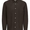 Only & Sons ONSCaiden Life Solid Linen Bleng Shirt Coffee Bean