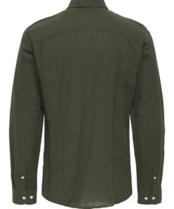 Only & Sons ONSCaiden Life Solid Linen Bleng Shirt Kambaba
