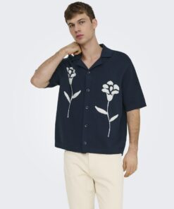 Only & Sons ONSSonny SS Shirt Knit Naval Academy