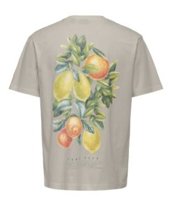Only & Sons ONSFred Life Print Tee Silver Lining