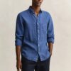 Gant Dyed Linen Shirt Vintage Blue