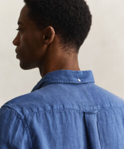 Gant Dyed Linen Shirt Vintage Blue