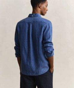Gant Dyed Linen Shirt Vintage Blue