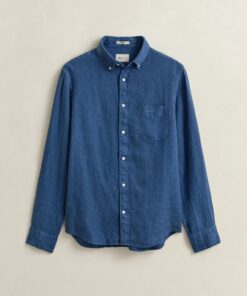 Gant Dyed Linen Shirt Vintage Blue