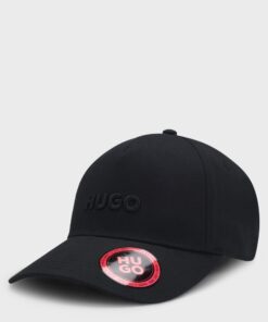 Hugo Jude Cotton Twill Cap with Logo Black