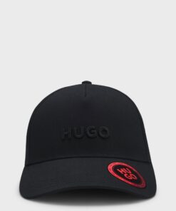 Hugo Jude Cotton Twill Cap with Logo Black