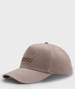 Hugo Jude Cotton Twill Cap with Logo Light Brown