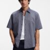 Boss Regular Fit Shirt in Soft Washed Oxford Cotton Dark Blue