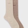 Boss Two Pack of Regular Length Bamboo Blend Socks Light Brown