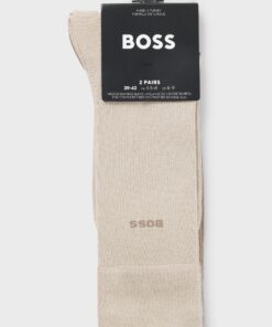 Boss Two Pack of Regular Length Bamboo Blend Socks Light Brown