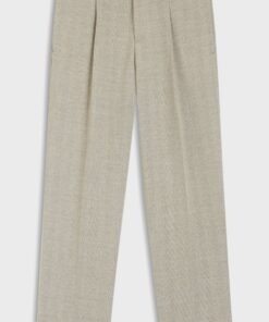 Hugo Flips251X Modern Fit Trousers with Herringbone Weave Beige