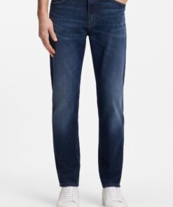 Boss Maine Regular Fit Jeans in Blue Soft Motion Denim Dark Blue
